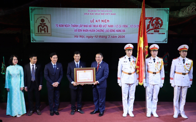 Ảnh: Chương trình nghệ thuật đặc sắc tại Lễ kỷ niệm 70 năm ngày thành lập Nhà hát Múa rối Việt Nam